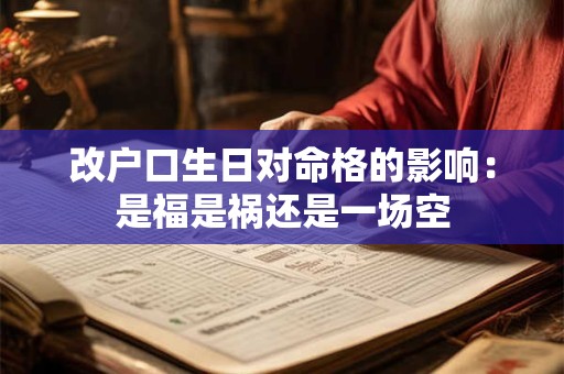 改户口生日对命格的影响：是福是祸还是一场空