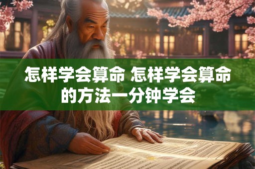 怎样学会算命 怎样学会算命的方法一分钟学会