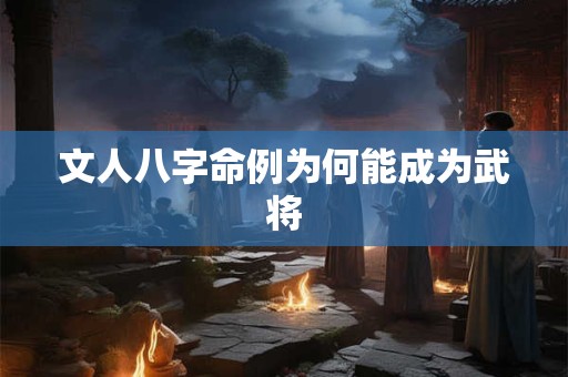 文人八字命例为何能成为武将