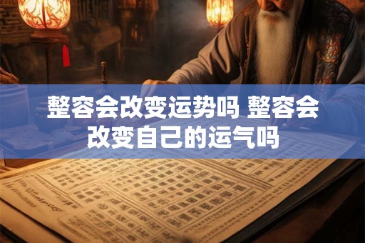 整容会改变运势吗 整容会改变自己的运气吗
