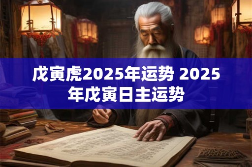 戊寅虎2025年运势 2025年戊寅日主运势