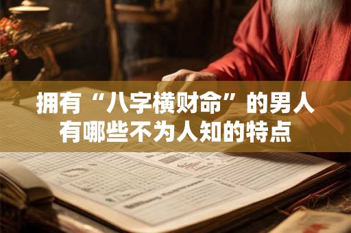 拥有“八字横财命”的男人有哪些不为人知的特点