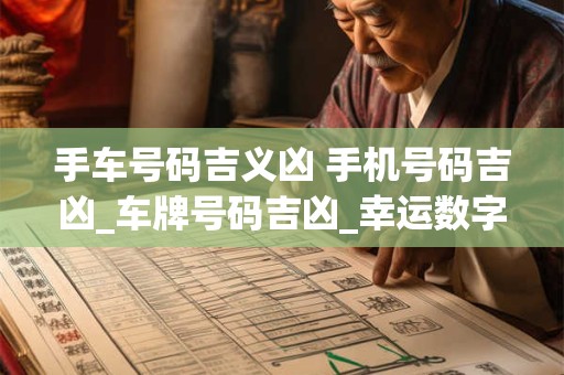 手车号码吉义凶 手机号码吉凶_车牌号码吉凶_幸运数字查询_号令天下