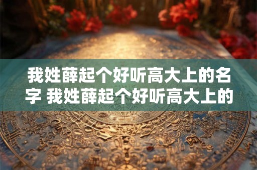 我姓薛起个好听高大上的名字 我姓薛起个好听高大上的名字女生