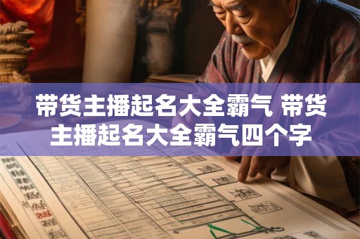 带货主播起名大全霸气 带货主播起名大全霸气四个字