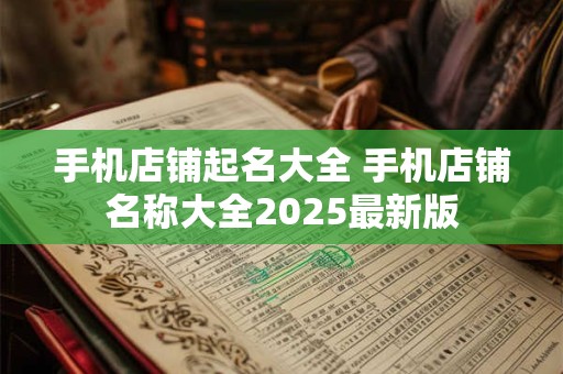 详细阅读:手机店铺起名大全 手机店铺名称大全2025最新版 手机店铺起名大全 手机店铺名称大全2025最新版