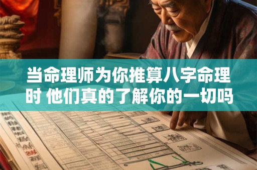 当命理师为你推算八字命理时 他们真的了解你的一切吗 当命理师为你推算八字命理时 他们真的了解你的一切吗