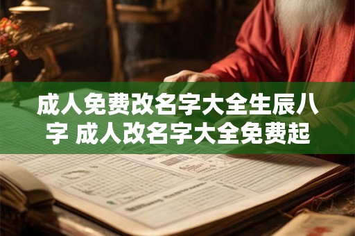 成人免费改名字大全生辰八字 成人改名字大全免费起名