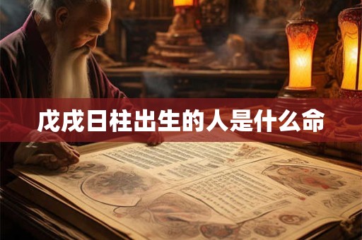 戊戌日柱出生的人是什么命
