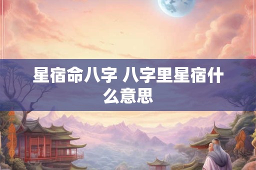 星宿命八字 八字里星宿什么意思