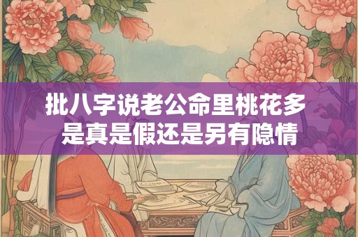 批八字说老公命里桃花多 是真是假还是另有隐情