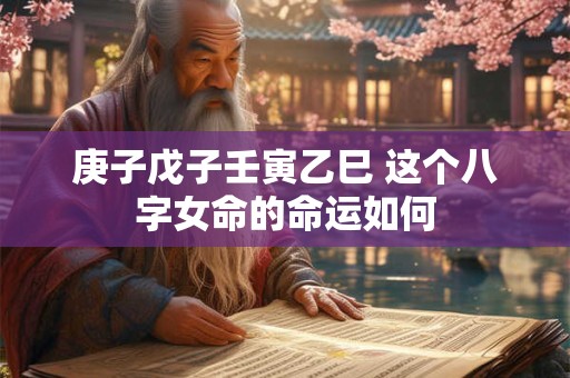 庚子戊子壬寅乙巳 这个八字女命的命运如何 庚子戊子壬寅乙巳 这个八字女命的命运如何