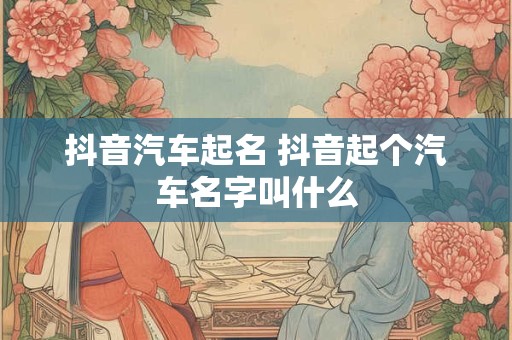 抖音汽车起名 抖音起个汽车名字叫什么