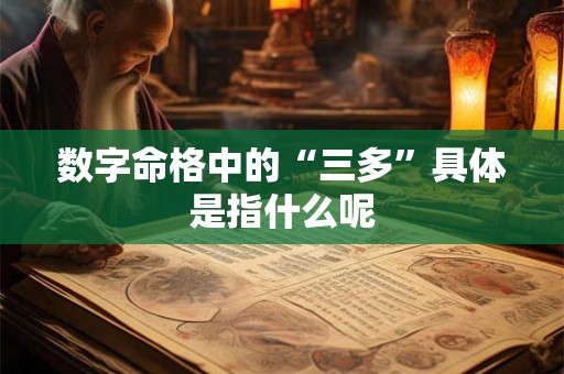 数字命格中的“三多”具体是指什么呢