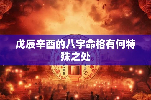 戊辰辛酉的八字命格有何特殊之处