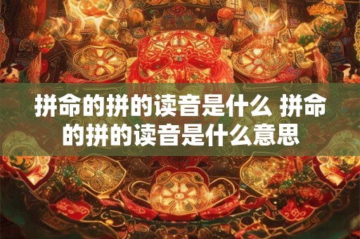 拼命的拼的读音是什么 拼命的拼的读音是什么意思