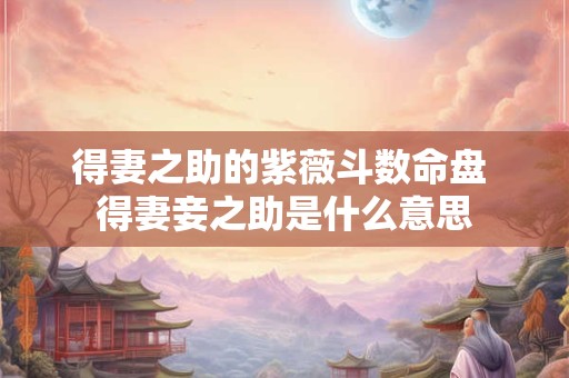 得妻之助的紫薇斗数命盘 得妻妾之助是什么意思