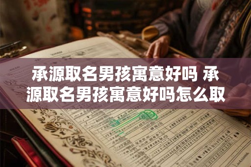 承源取名男孩寓意好吗 承源取名男孩寓意好吗怎么取