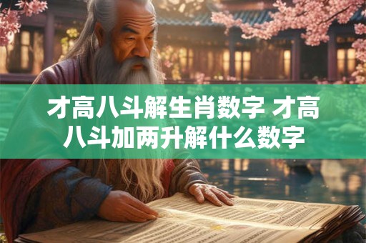 才高八斗解生肖数字 才高八斗加两升解什么数字