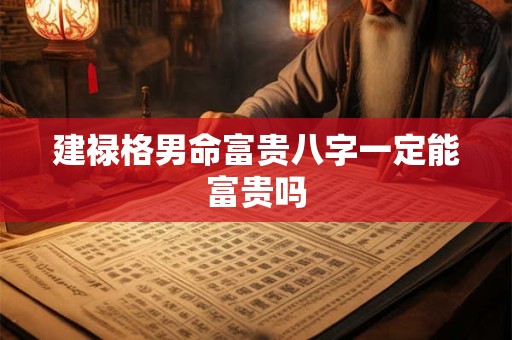 建禄格男命富贵八字一定能富贵吗