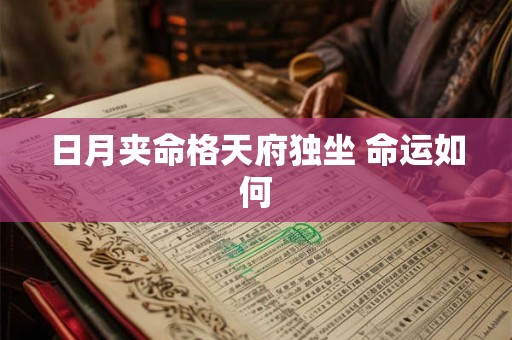 日月夹命格天府独坐 命运如何
