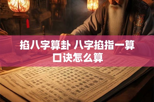 掐八字算卦 八字掐指一算口诀怎么算