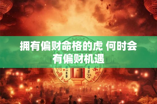 拥有偏财命格的虎 何时会有偏财机遇