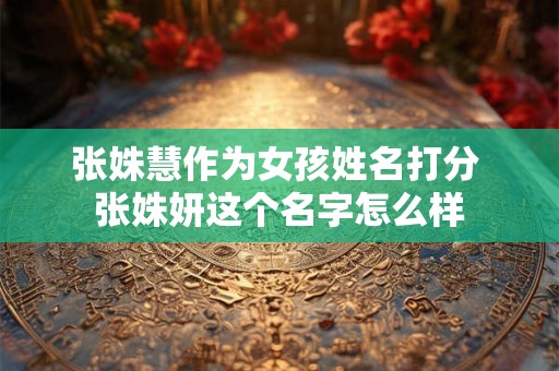 张姝慧作为女孩姓名打分 张姝妍这个名字怎么样