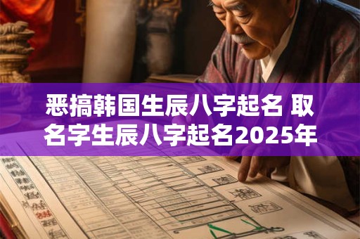 恶搞韩国生辰八字起名 取名字生辰八字起名2025年 恶搞韩国生辰八字起名 取名字生辰八字起名2025年