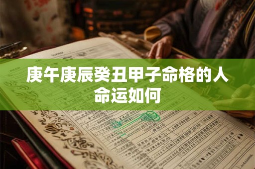 庚午庚辰癸丑甲子命格的人命运如何