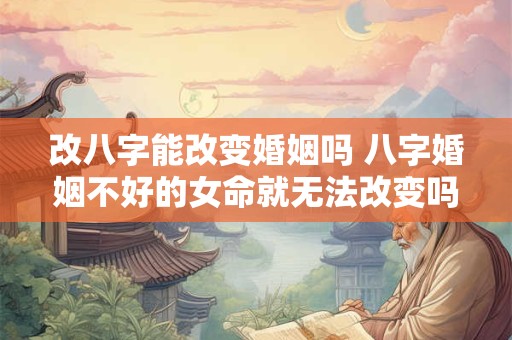 改八字能改变婚姻吗 八字婚姻不好的女命就无法改变吗