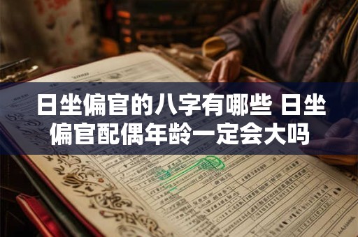 日坐偏官的八字有哪些 日坐偏官配偶年龄一定会大吗