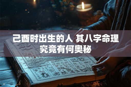 己酉时出生的人 其八字命理究竟有何奥秘 己酉时出生的人 其八字命理究竟有何奥秘