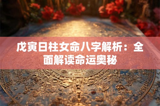 戊寅日柱女命八字解析：全面解读命运奥秘