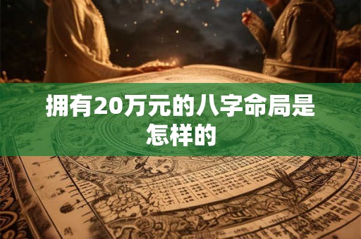 拥有20万元的八字命局是怎样的