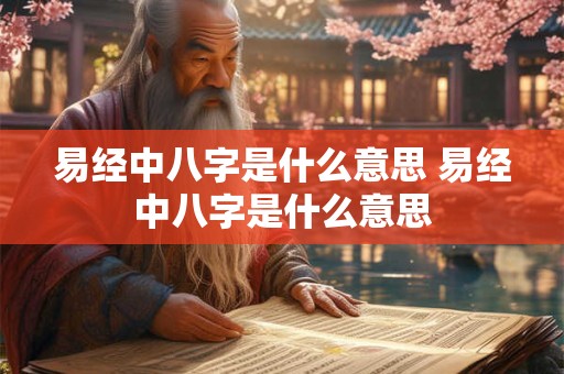 易经中八字是什么意思 易经中八字是什么意思