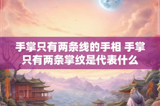 手掌只有两条线的手相 手掌只有两条掌纹是代表什么
