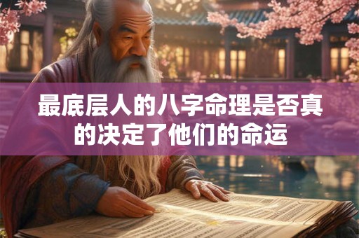 最底层人的八字命理是否真的决定了他们的命运