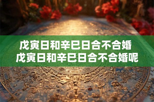 戊寅日和辛巳日合不合婚 戊寅日和辛巳日合不合婚呢