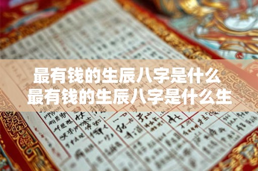 最有钱的生辰八字是什么 最有钱的生辰八字是什么生肖