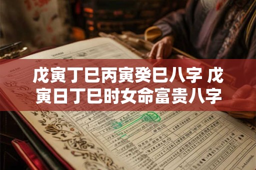 戊寅丁巳丙寅癸巳八字 戊寅日丁巳时女命富贵八字