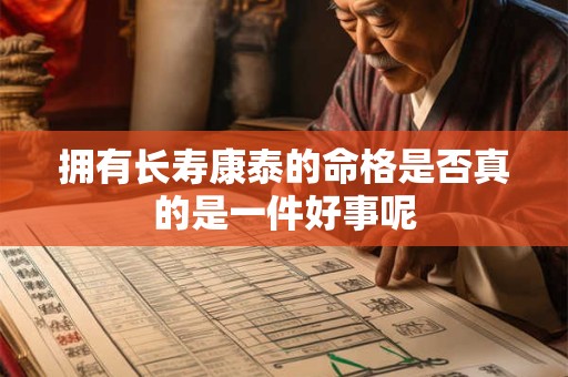 拥有长寿康泰的命格是否真的是一件好事呢