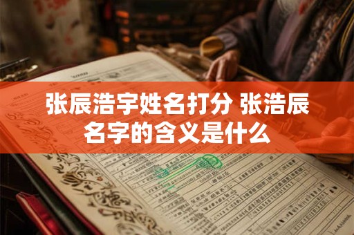 张辰浩宇姓名打分 张浩辰名字的含义是什么