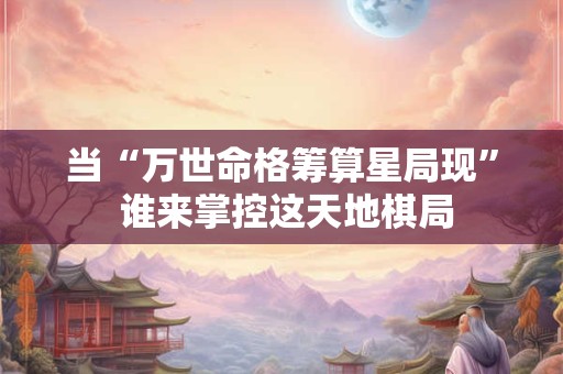 当“万世命格筹算星局现” 谁来掌控这天地棋局