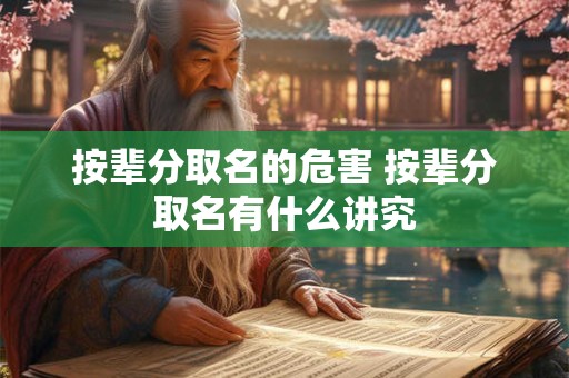 按辈分取名的危害 按辈分取名有什么讲究
