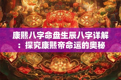 康熙八字命盘生辰八字详解：探究康熙帝命运的奥秘