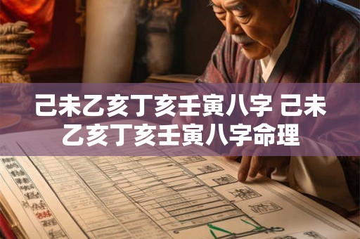 己未乙亥丁亥壬寅八字 己未乙亥丁亥壬寅八字命理