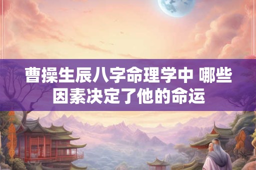曹操生辰八字命理学中 哪些因素决定了他的命运