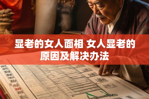 显老的女人面相 女人显老的原因及解决办法