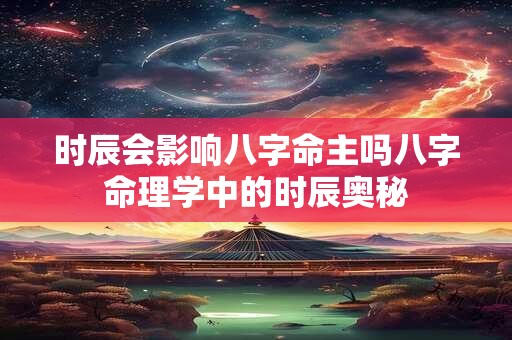 详细阅读:时辰会影响八字命主吗八字命理学中的时辰奥秘 时辰会影响八字命主吗八字命理学中的时辰奥秘
